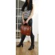 Cognac leather laptop business messenger briefcase crossbody bag Jan