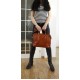 Cognac leather laptop business messenger briefcase crossbody bag Jan