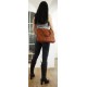 Cognac leather laptop business messenger briefcase crossbody bag Jan