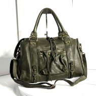 Acker Stylish Military Green Leather Handbag