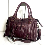 Acker Italian Red Wine Leather Handbag