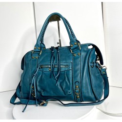 Acker Trendy Teal Blue Leather Crossbody Bag