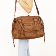 Acker Vintage Taupe Leather Handbag