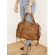 Acker Distressed Cognac Leather Handbag