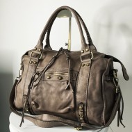 Acker Vintage Taupe Leather Handbag