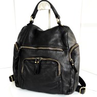 Leather Backpack Aim in Black for Bold Fashion