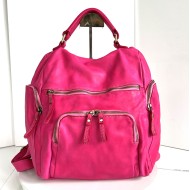 Aim Leather Backpack in Fuchsia for Fun Elegance