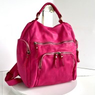 Aim Leather Backpack in Fuchsia for Fun Elegance