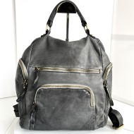 Aim Grey Leather Backpack for Sleek Fashion