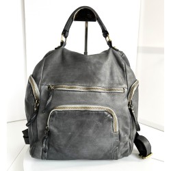 Aim Grey Leather Backpack for Sleek Fashion