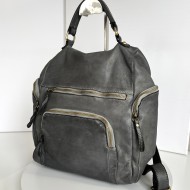 Aim Grey Leather Backpack for Sleek Fashion