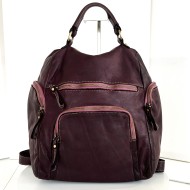 Red-Wine Leather Backpack Aim for Timeless Beauty