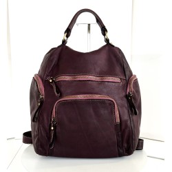 Red-Wine Leather Backpack Aim for Timeless Beauty
