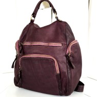 Red-Wine Leather Backpack Aim for Timeless Beauty