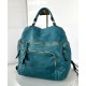 Teal Blue Aim Leather Backpack for Vibrant Looks