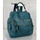 Teal Blue Aim Leather Backpack for Vibrant Looks