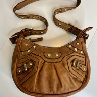 Vintage Cognac Leather Crossbody Bag Brody