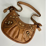 Vintage Cognac Leather Crossbody Bag Brody