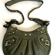 Military Green Leather Crossbody Bag Brody