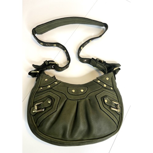 Military Green Leather Crossbody Bag Brody
