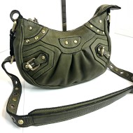 Military Green Leather Crossbody Bag Brody
