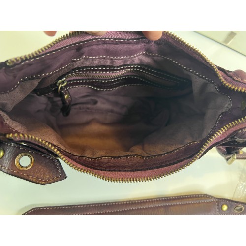 Red-Wine Leather Crossbody Bag Brody