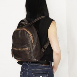 Small leather backpack Eisen dark brown leather bag