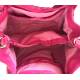 Elow Lebendige Fuchsia Leder Tote Tasche - Handgefertigte Ledertasche aus Italien: Details und Trageansichten