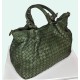Elow Military Green Italian Leather Tote Bag