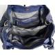 Elow Marineblaue Flechtleder Tote Tasche - Handgefertigte Ledertasche aus Italien: Details und Trageansichten