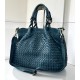 Elow Italian Crafted Teal Blue Leather Tote Bag