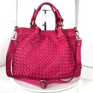 Elow Vibrant Fuchsia Leather Tote Bag