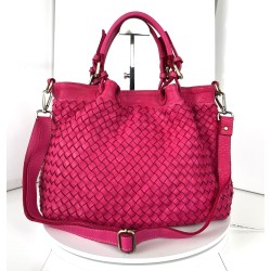 Elow Vibrant Fuchsia Leather Tote Bag