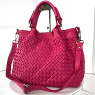 Elow Vibrant Fuchsia Leather Tote Bag