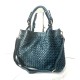 Elow Italian Crafted Teal Blue Leather Tote Bag