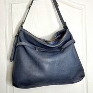 Blue Denim Leather Shoulder Handbag Elya