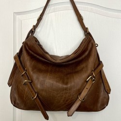 Brown Leather Shoulder Handbag Elya