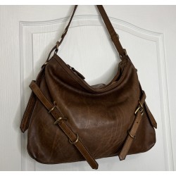 Brown Leather Shoulder Handbag Elya