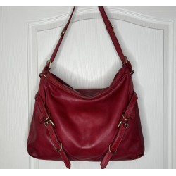 Wine Leather Shoulder Handbag Elya