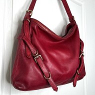 Wine Leather Shoulder Handbag Elya