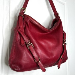 Wine Leather Shoulder Handbag Elya
