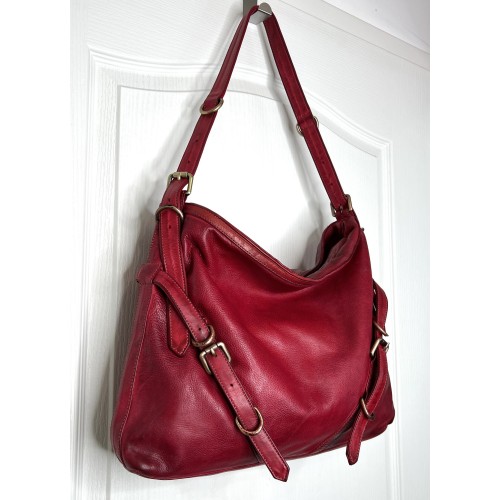 Wine Leather Shoulder Handbag Elya