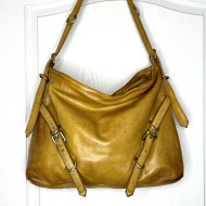 Yellow Leather Shoulder Handbag Elya
