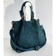 Teal Blue Woven Leather Handbag Elza
