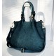 Teal Blue Woven Leather Handbag Elza