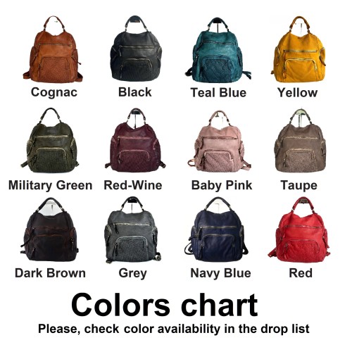 Vintage Baby-Pink Leather Backpack Jerry