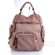 Vintage Baby-Pink Leather Backpack Jerry