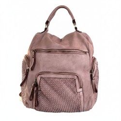 Jerry Baby Pink Washed Leather Backpack