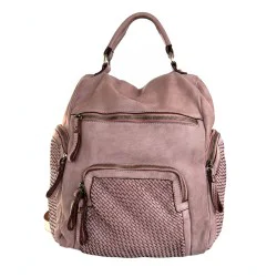 Jerry Baby Pink Washed Leather Backpack