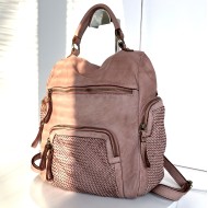 Vintage Baby-Pink Leather Backpack Jerry